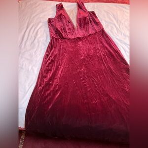 Jenny Yoo Burgundy Red Velvet Dress size 22